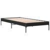 vidaXL Estructura de cama madera de ingenier&iacute;a y metal negra 90x190 cm