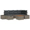 vidaXL Conjunto de sof&aacute;s de jard&iacute;n 7 uds. Gris Polirat&aacute;n