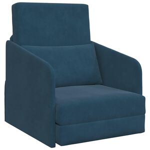 vidaXL Sof&aacute; cama Azul 65 x 80 x 83 cm Terciopelo
