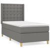 vidaXL Cama box spring con colch&oacute;n tela gris oscuro 80x200 cm