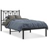 vidaXL Estructura cama sin colch&oacute;n con cabecero metal negro 90x200 cm