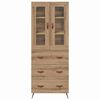 vidaXL Armario alto con estante con caj&oacute;n 2 pcs Roble artesanal