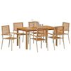 vidaXL Conjunto de Comedor de Jardín 7 pcs Beige Poliratán
