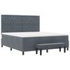 vidaXL Cama tipo Box Spring Gris oscuro 180 x 200 cm Terciopelo