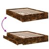 vidaXL Cama con cajones madera de ingenier&iacute;a roble ahumado 120x200 cm
