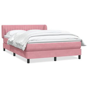 vidaXL Cama box spring con colch&oacute;n terciopelo rosa 160x220 cm