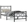 vidaXL Estructura cama sin colch&oacute;n con estribo metal negro 75x190 cm