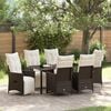 vidaXL Conjunto de Comedor de Jard&iacute;n 7 pcs Marr&oacute;n rat&aacute;n sint&eacute;tico