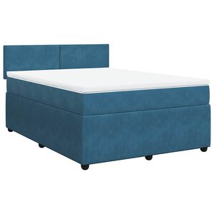 vidaXL Cama box spring con colch&oacute;n terciopelo azul 140x200 cm