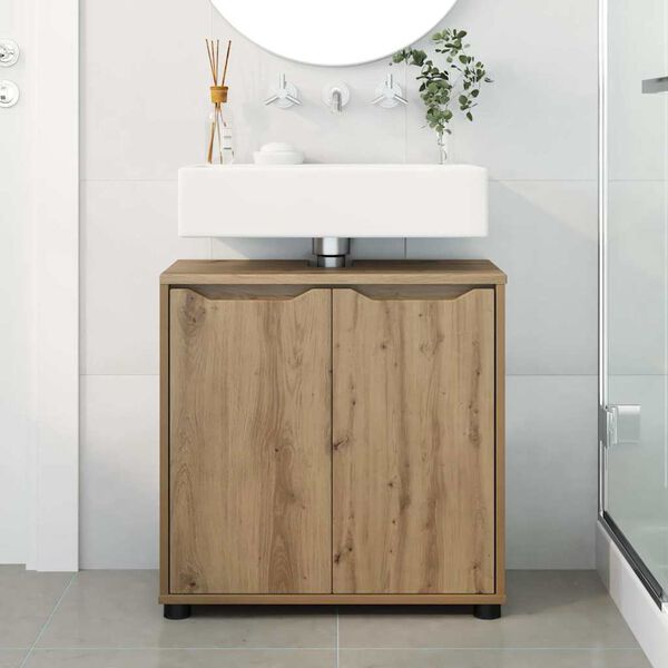 vidaXL Armario para lavabo de ba&ntilde;o Roble artesanal 60 x 30 x 60 cm