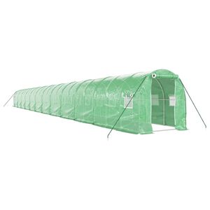 vidaXL Invernadero con estructura de acero verde 48 m&sup2; 24x2x2 m