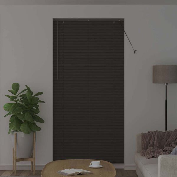 vidaXL Persiana para Ventana con cortinas Manual Gris oscuro Aluminio