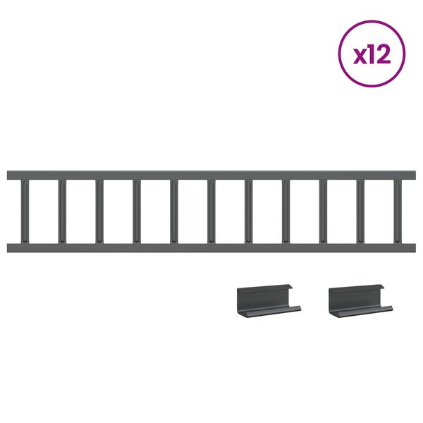 vidaXL Protecci&oacute;n de Nieve para Techo Antracita 1200 x 2,5 x 20 cm