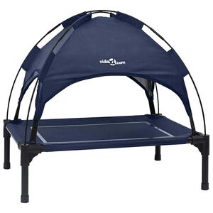 vidaXL Cama para perro Manual Azul marino 63 x 49,5 x 60 cm Acero
