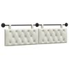 vidaXL Cabecero colgante Con luz LED Crema Terciopelo