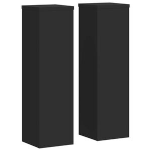 vidaXL Soporte de plantas 2 uds madera ingenier&iacute;a negro 17x17x60 cm