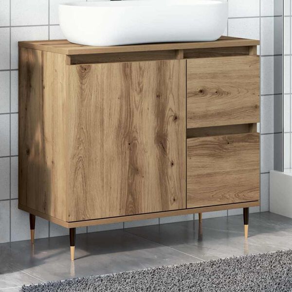 vidaXL Armario de baño madera de ingeniería roble artisan 65x33x60 cm