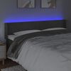 vidaXL Cabecero con LED de terciopelo gris oscuro 183x16x78/88 cm
