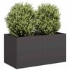 vidaXL Jardinera de acero laminado en fr&iacute;o negro 80x40x40 cm