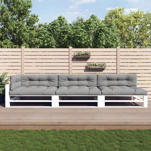 vidaXL Cojines para pal&eacute;s 7 piezas tela gris