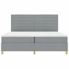 vidaXL Cama Box Spring LED con colch&oacute;n Gris Claro 200 x 200 cm tela