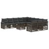 vidaXL Conjunto de sof&aacute;s de jard&iacute;n 12 uds. Gris rat&aacute;n sint&eacute;tico