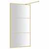 vidaXL Mampara puerta ducha vidrio transparente ESG dorado 115x195 cm