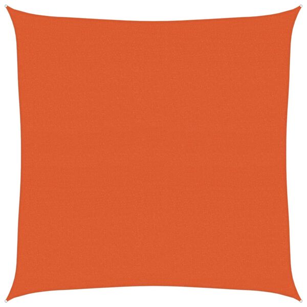 vidaXL Toldo de vela cuadrado HDPE naranja 160 g/m² 4x4 m