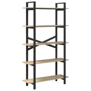 vidaXL Estante de libros 5 niveles 100 x 33,5 x 178 cm Roble Sonoma