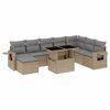 vidaXL Set de sof&aacute;s de jard&iacute;n 9 pzas con cojines rat&aacute;n sint&eacute;tico beige