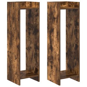 vidaXL Soporte de plantas con estante Roble Ahumado 30 x 30 x 100 cm