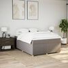 vidaXL Cama box spring con colch&oacute;n tela gris taupe 160x200 cm