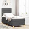 vidaXL Cama tipo Box Spring con colch&oacute;n Gris oscuro 90 x 200 cm tela