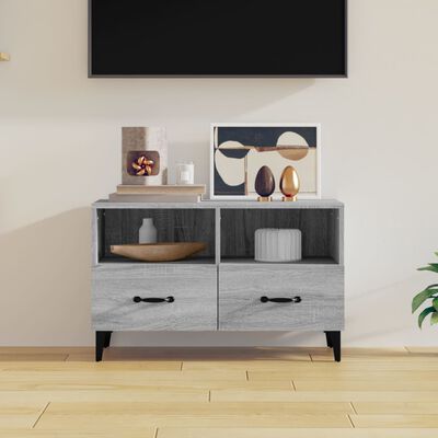 vidaXL Mueble para TV madera contrachapada gris Sonoma 80x30x30 cm