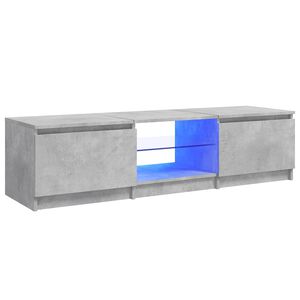 vidaXL Mueble de TV con luces LED gris hormig&oacute;n 140x40x36 cm