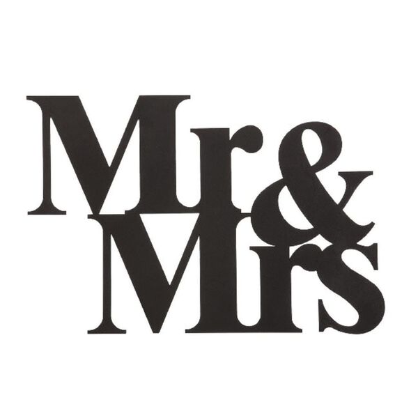 Homemania Adorno de pared Words Love acero negro 50x35 cm