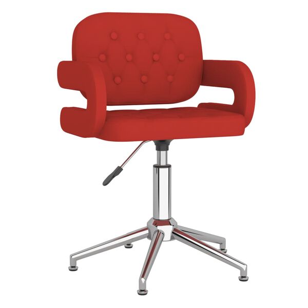 vidaXL Silla de comedor giratoria de cuero sint&eacute;tico rojo vino tinto