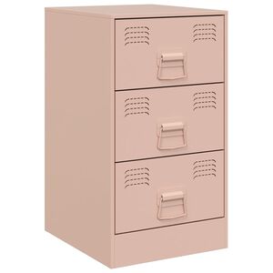 vidaXL Mesita de noche acero rosa 34,5x39x62 cm