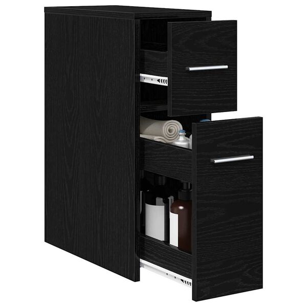 vidaXL Juego de muebles de ba&ntilde;o Roble Negro 22 x 44 x 61.5 cm