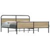 vidaXL Estructura de cama sin colch&oacute;n metal roble ahumado 150x200 cm