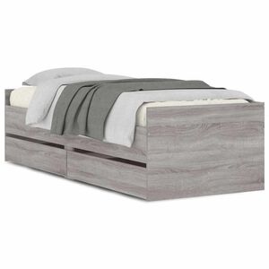 vidaXL Estructura de cama con cajones gris Sonoma 90x190 cm
