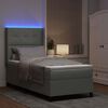 vidaXL Cama tipo Box Spring con LED Gris Claro 100 x 200 cm Terciopelo