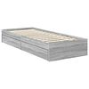vidaXL Cama con almacenamiento con cabecera Gris Sonoma 75 x 190 cm