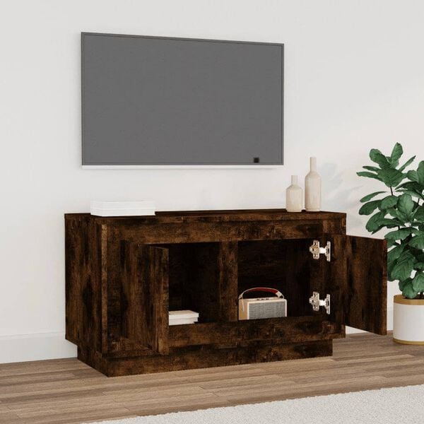 vidaXL Mueble para TV madera contrachapada roble ahumado 80x35x45 cm