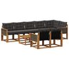 vidaXL Conjunto de sof&aacute;s de exterior con coj&iacute;n 9 pcs Natural y negro