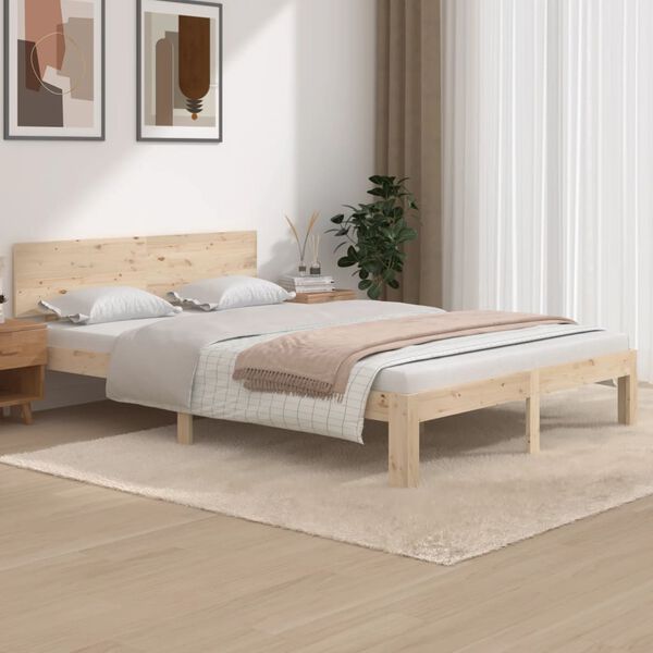 vidaXL Estructura de cama sin colchón madera maciza de pino 140x200 cm