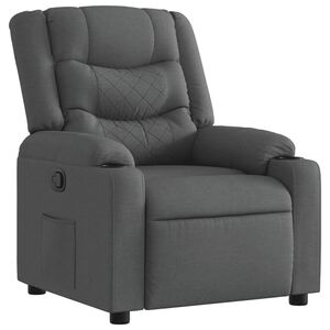 vidaXL Sill&oacute;n reclinable de tela gris oscuro