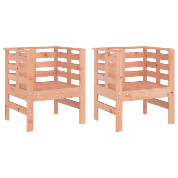vidaXL Sillas de jard&iacute;n 2 uds madera abeto Douglas 61,5x53x71 cm