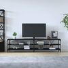 vidaXL Mueble de TV metal y madera contrachapada negro 200x30x50 cm