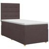 vidaXL Cama box spring con colch&oacute;n Marr&oacute;n Oscuro 90 x 190 cm Tela